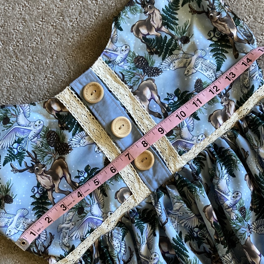 Sew Enchanted Handmade woodland snowy owl dress, ~Girls 8. - Picture 8 of 9